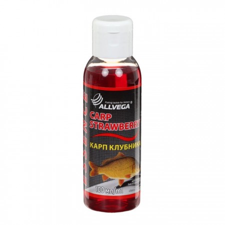 Ароматизатор-концентрат жидкий ALLVEGA Essence Carp Strawberry, карп клубника, 100 мл