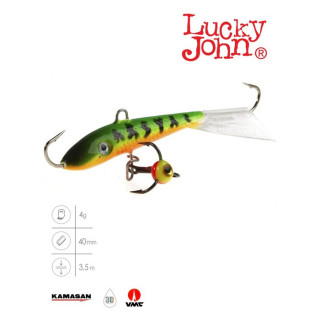 Балансир Lucky John FIN 3 + тройник, 4 см, цвет 20 блистер