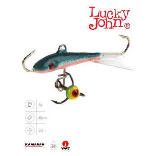 Балансир Lucky John FIN 3 + тройник, 4 см, цвет 54 блистер