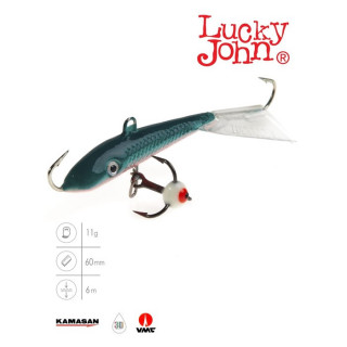 Балансир Lucky John FIN 4 + тройник, 6 см, цвет 54 блистер