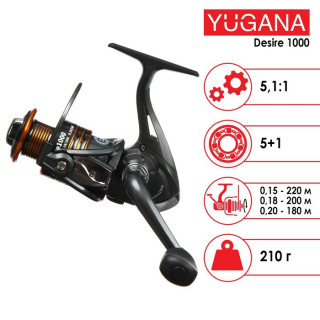 Катушка YUGANA Desire 1000 5+1 подшипник, 5.1:1