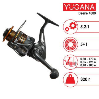 Катушка YUGANA Desire 4000 5+1 подшипник, 5.2:1