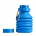 Бутылка для воды силиконовая, 450 мл, 7 х 21.3 см, синяя