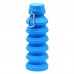 Бутылка для воды силиконовая, 450 мл, 7 х 21.3 см, синяя