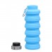 Бутылка для воды силиконовая, 500 мл, 7 х 21 см, голубая
