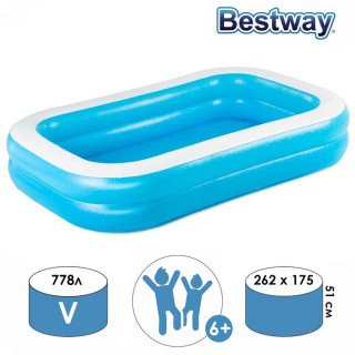 Бассейн надувной, 262 х 175 х 51 см, 54006 Bestway