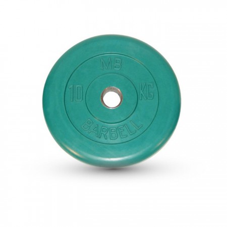 Диск обрезиненный d=31 мм цветной 10 кг, цвет зелёный