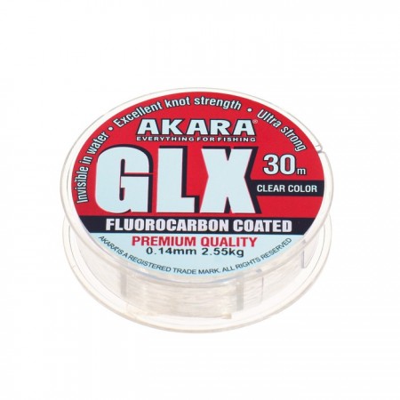 Леска Akara GLX Premium Clear, диаметр 0.14 мм, тест 2.55 кг, 30 м, прозрачная