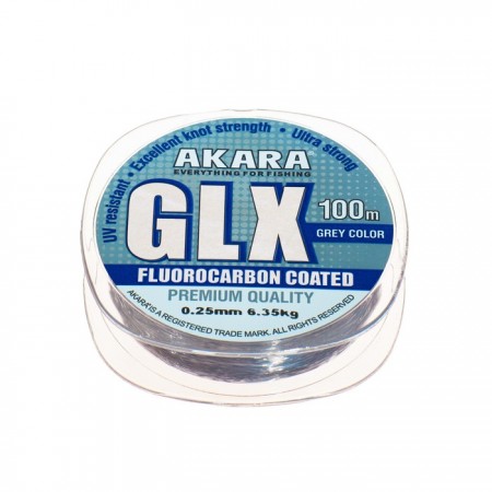 Леска Akara GLX Premium Grey, диаметр 0.25 мм, тест 6.35 кг, 100 м, серая