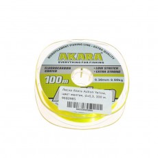 Леска Akara Action Yellow, диаметр 0.3 мм, тест 8.8 кг, 100 м, жёлтая