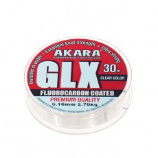 Леска Akara GLX Premium Clear, диаметр 0.16 мм, тест 2.7 кг, 30 м, прозрачная