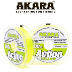 Леска Akara Action Yellow, диаметр 0.45 мм, тест 17 кг, 100 м, жёлтая