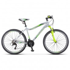 Велосипед 26" Stels Miss-5000 V, V050, цвет cеребристый/салатовый, размер 16"