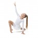 Купальник для хореографии х/б, длинный рукав, юбка-сетка, размер 36, цвет белый