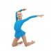 Купальник гимнастический с юбкой, с длинным рукавом, р. 36, цвет бирюзовый