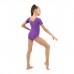 Купальник гимнастический, лайкра, короткий рукав, цвет фиолетовый, размер 32
