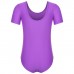 Купальник гимнастический, лайкра, короткий рукав, цвет фиолетовый, размер 32