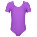 Купальник гимнастический, лайкра, короткий рукав, цвет фиолетовый, размер 36