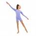 Купальник гимнастический с длинным рукавом, с шортами, лайкра, цвет сирень, размер 32