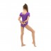 Купальник гимнастический, лайкра, короткий рукав, цвет фиолетовый, размер 42