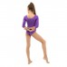 Купальник гимнастический с рукавом 3/4, лайкра, цвет фиолетовый, размер 42