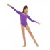 Купальник гимнастический с длинным рукавом, лайкра, цвет фиолетовый, размер 32