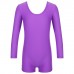 Купальник гимнастический с длинным рукавом, с шортами, лайкра, цвет фиолетовый, размер 28