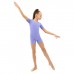 Купальник гимнастический с коротким рукавом, с шортами, лайкра, цвет сирень, размер 30