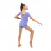 Купальник гимнастический с коротким рукавом, с шортами, лайкра, цвет сирень, размер 30