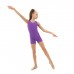Купальник гимнастический без рукавов, с шортами, лайкра, цвет фиолетовый, размер 42