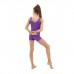Купальник гимнастический без рукавов, с шортами, лайкра, цвет фиолетовый, размер 42