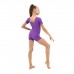 Купальник гимнастический с коротким рукавом, с шортами, лайкра, цвет фиолетовый, размер 42