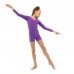 Купальник гимнастический с длинным рукавом, с шортами, лайкра, цвет фиолетовый, размер 30