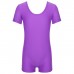 Купальник гимнастический с коротким рукавом, с шортами, лайкра, цвет фиолетовый, размер 38