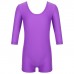 Купальник гимнастический с рукавом 3/4, с шортами, лайкра, цвет фиолетовый, размер 36