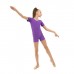 Купальник гимнастический с коротким рукавом, с шортами, лайкра, цвет фиолетовый, размер 40