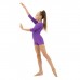Купальник гимнастический с рукавом 3/4, с шортами, лайкра, цвет фиолетовый, размер 42