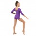 Купальник гимнастический с рукавом 3/4, с шортами, лайкра, цвет фиолетовый, размер 38
