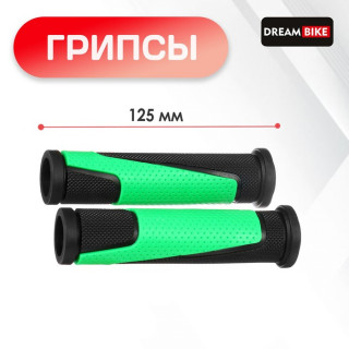 Грипсы Dream Bike, 125 мм, с барендами, SZ-181D, цвет чёрно-зелёный