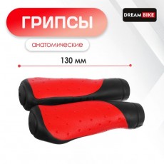 Грипсы анатомические Dream Bike, 130 мм, цвет чёрный/красный