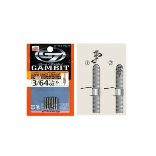 Набор грузил G7 tungsten screw sinker straight, 0.4 г, 10 шт., набор, 04425_635