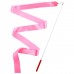 Лента гимнастическая с палочкой, 4 м, цвет розовый