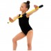 Булавы гимнастические вставляющиеся Grace Dance, 36 см, цвет чёрный/жёлтый