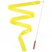 Лента гимнастическая с палочкой, 2 м, цвет жёлтый
