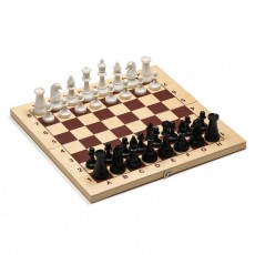 Шахматы турнирные, доска дерево 43 х 43 см, фигуры пластик, король h-10.5 см
