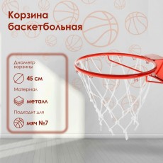 Корзина баскетбольная №7, d=450 мм, стандартная, без сетки