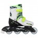 Набор: коньки ледовые детские раздвижные 223Y, текстиль, пластик, с роликовой платформой+защита, PVC колёса, размер 34-37