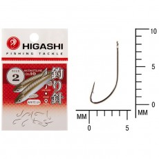 Крючок HIGASHI Akitakitsune ringed, крючок № 2, 10 шт., набор, белый UV, 03670