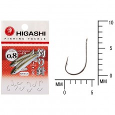 Крючок HIGASHI Umitanago ringed, крючок № 0.8, 10 шт., набор, белый UV, 03689