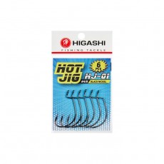 Офсетные крючки HIGASHI Hot Jig HJ-01, крючок № 4/0, черный никель, 6 шт., набор, 02050